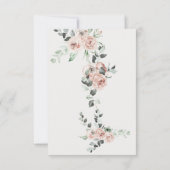 Cream Elegant Blush Floral Wedding RSVP Karte (Rückseite)