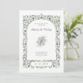 Cream Elegant Vintage indische Hochzeit Einladung (Stehend Vorderseite)