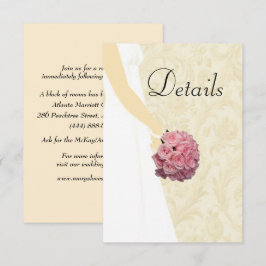 Cream Elegant Wedding Gown Details Begleitkarte