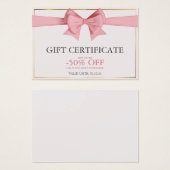 Cream Elegante Geschenkgutschein (Vorne & Hinten)