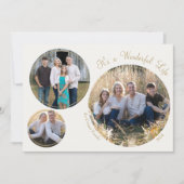 Cream Elegante Minimalistisch Weihnachten Drei Fot (Vorderseite)