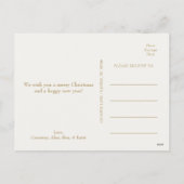 Cream Elegante Minimalistisch Weihnachten Drei Fot (Rückseite)