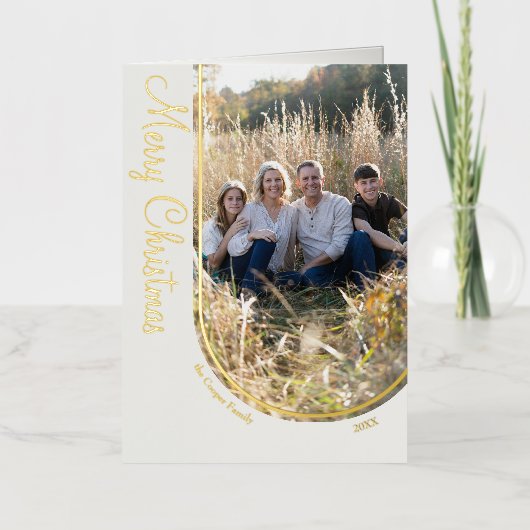 Cream Eleganter Minimalistischer Weihnachtsbogen g (Vorderseite)