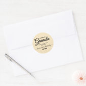 Cream Elegantes Script, hausgemachte Granola-Label Runder Aufkleber (Umschlag)