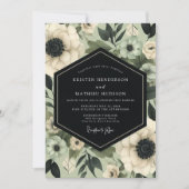 Cream Ethereal Bloom Wedding Einladung (Vorderseite)