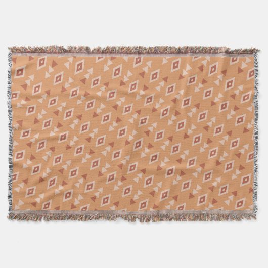 Cream Ethnic Pattern Throw Blanket Decke (Vorderseite)