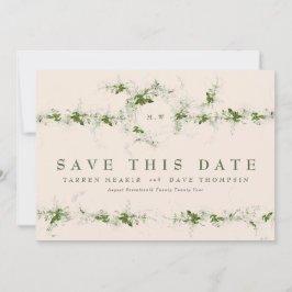 Cream Eucalyptus Wreath Monogram Wedding Foto Save The Date