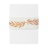 Cream Fall Leaf Elegant Monogram Wedding Einladungsbanderole (Rückseitenbeispiel)