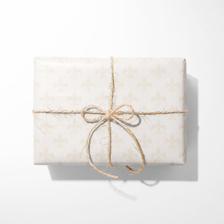 Cream Fleur-de-Lis Geschenkpapier