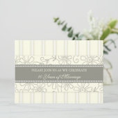 Cream Floral 10 Jahre Party Einladung (Stehend Vorderseite)