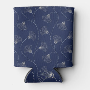 Cream Floral Art Nouveau Indigo Dosenkühler
