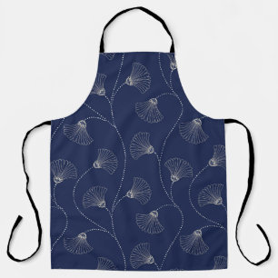 Cream Floral Art Nouveau Indigo Schürze
