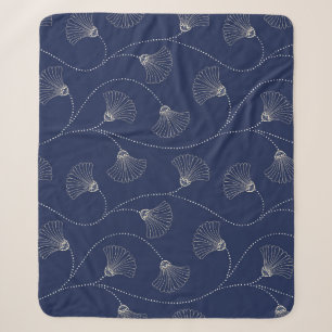 Cream Floral Art Nouveau Indigo Sherpadecke