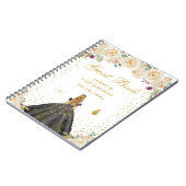 Cream Floral Blonde Hair Princess Gästebuch Notizblock (Linke Seite)