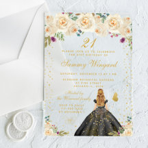 Cream Floral Blonde Hair Princess Geburtstagsparty