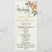 Cream Floral - Cream Wedding Programm (Vorderseite)