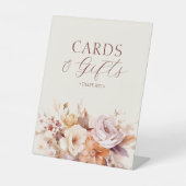 Cream Floral Fall Baby Shooting Cards & Geschenke Sockelschild (Vorderseite)