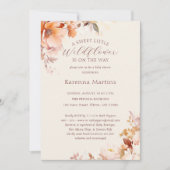 Cream Floral Fall Kleine Wildblume Babydusche Einladung (Vorderseite)