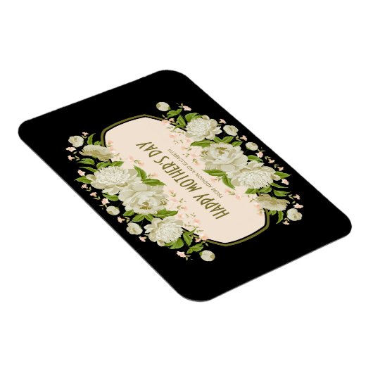 Cream Floral Happy Mother's Day Magnet (Rechte Seite)