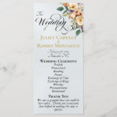 Cream Floral - Pearl White Wedding Programm (Vorderseite)
