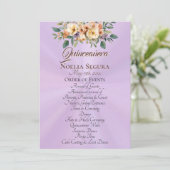 Cream Floral Quinceanera Program - Lavender Programm (Stehend Vorderseite)