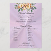 Cream Floral Quinceanera Program - Lavender Programm (Rückseite)