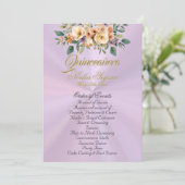 Cream Floral Quinceanera Program - Lavender Programm (Stehend Vorderseite)