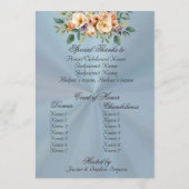 Cream Floral Quinceanera Program - Pastel Blue Programm (Rückseite)