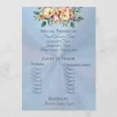 Cream Floral Quinceanera Program - Pastel Blue Programm (Rückseite)