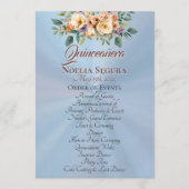 Cream Floral Quinceanera Program - Pastel Blue Programm (Vorderseite)