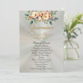 Cream Floral Quinceanera Program - Pastel Green Programm (Stehend Vorderseite)