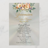 Cream Floral Quinceanera Program - Pastel Green Programm (Vorderseite)