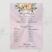 Cream Floral Quinceanera Program - Pastel Pink Programm (Rückseite)
