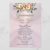 Cream Floral Quinceanera Program - Pastel Pink Programm (Vorderseite)