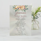 Cream Floral Quinceanera Program - Pastel Sage Programm (Stehend Vorderseite)