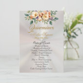 Cream Floral Quinceanera Program - Pearl White Programm (Stehend Vorderseite)