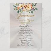 Cream Floral Quinceanera Program - Pearl White Programm (Vorderseite)