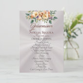 Cream Floral Quinceanera Program - Pearl White Programm (Stehend Vorderseite)