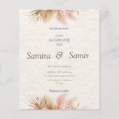 Cream Floral Rustikale Hochzeitseinladungen Flyer (Vorne)