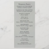 Cream Floral - Sage Wedding Programm (Rückseite)