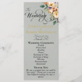 Cream Floral - Sage Wedding Programm (Vorderseite)