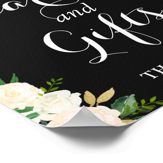 Cream Floral String Lights Karten und Geschenkzeic Poster (Ecke)