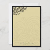 Cream Floral Swirl Einladung zur Hochzeit (Rückseite)