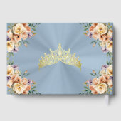 Cream Floral & Tiara - Pastel Blue Gästebuch (Rückseite)