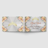 Cream Floral & Tiara - White Pearl Gästebuch (Voll)