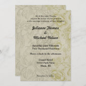 Cream Floral Wedding Einladung (Vorne/Hinten)