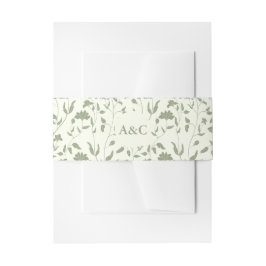 Cream Floral Wedding Einladung Bauchband Einladungsbanderole