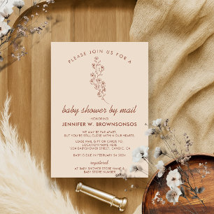 Cream Flower Sommer Herbst Baby Shower per Post Einladung