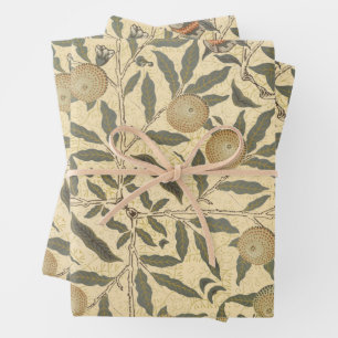 Cream Folien Vintag William Morris Geschenkpapier Set