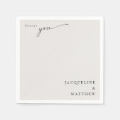 Cream Forever You Couple Names Wedding Cocktail Serviette (Vorderseite)